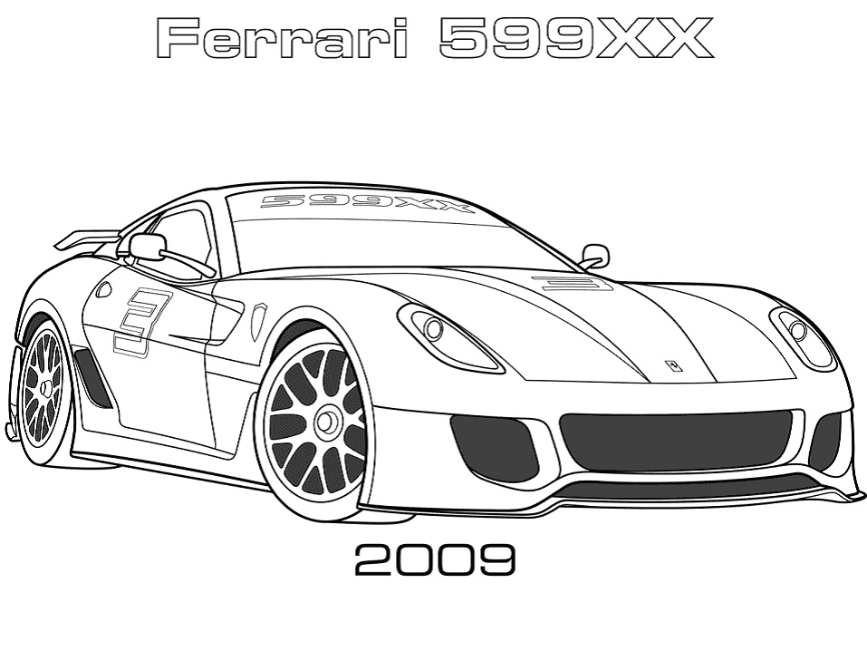 Раскраска 2009 Феррари 599XX