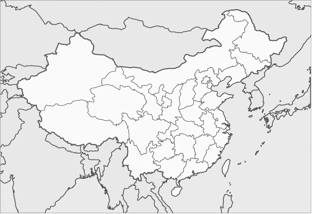 Раскраска Карта Китая