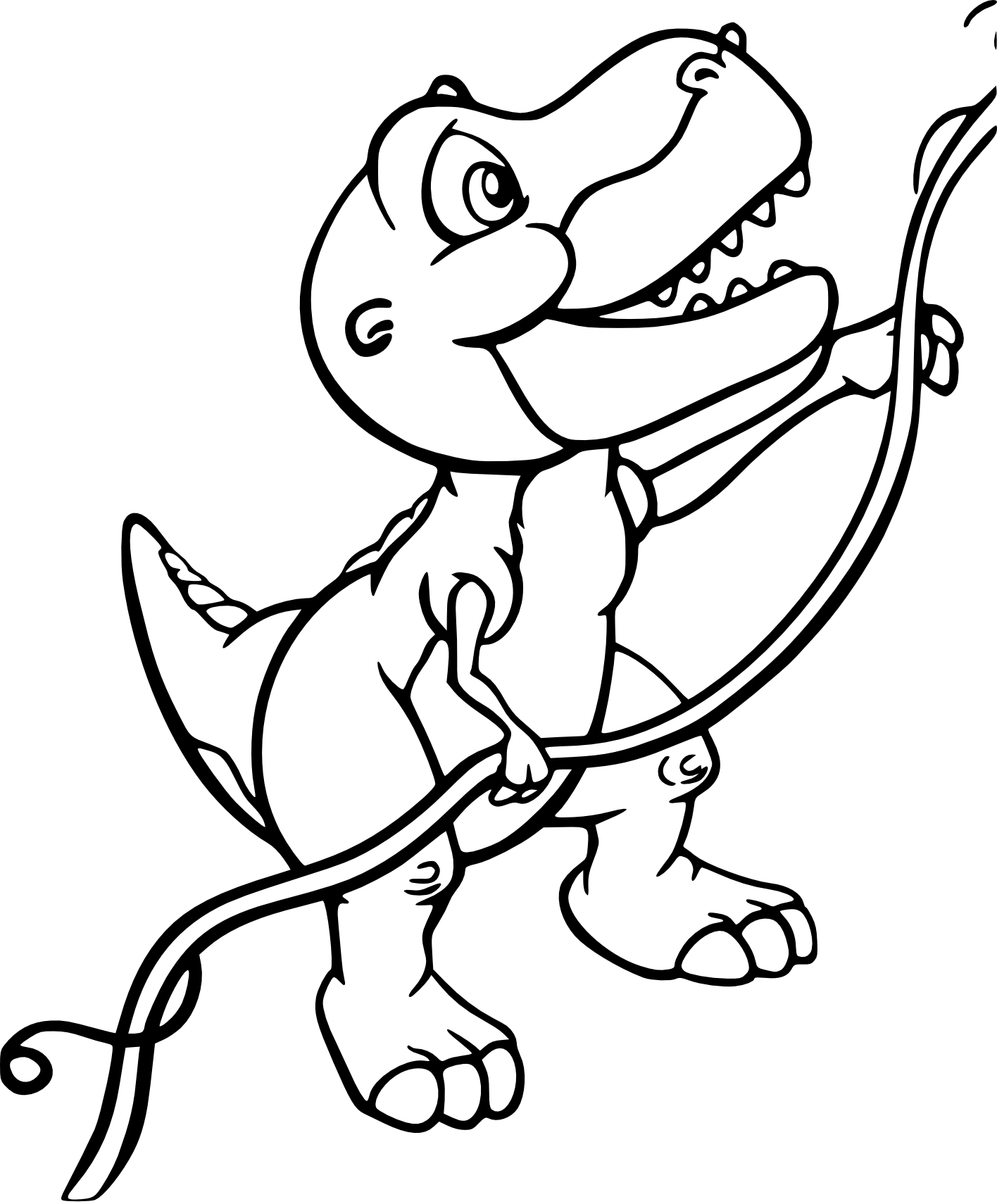 Раскраска Динозавры качают веревку