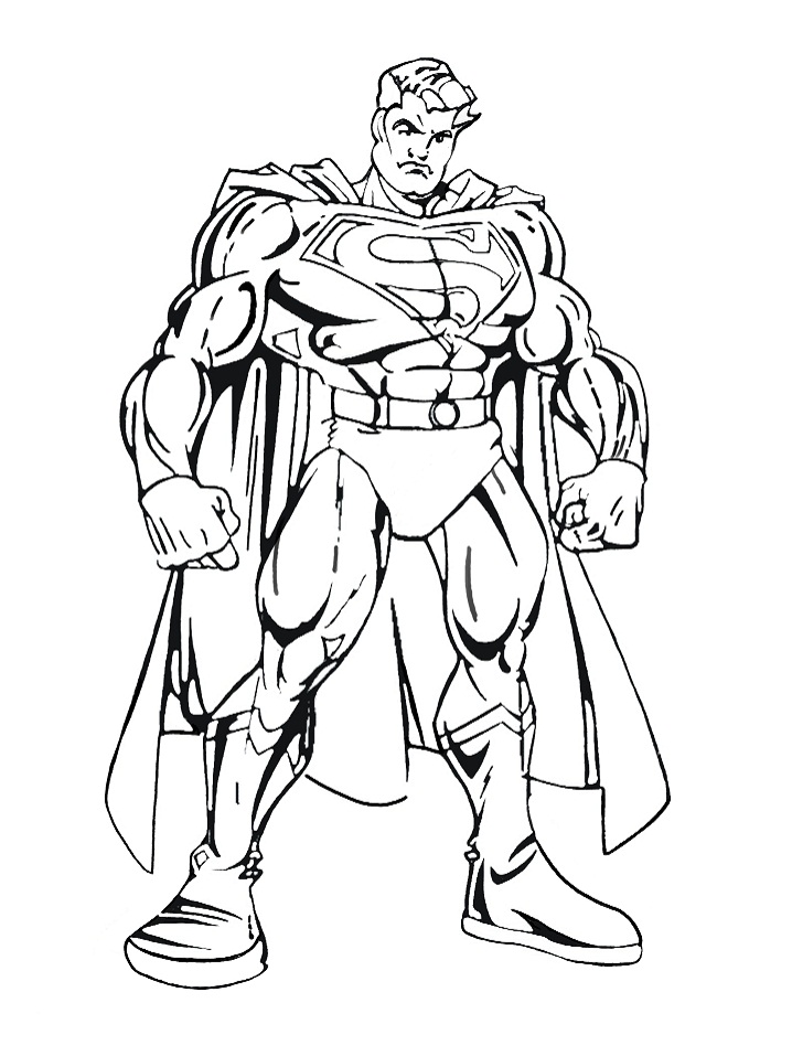 Раскраска супермен мышцы 2