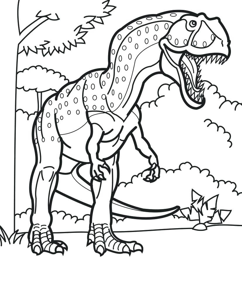 Раскраска страшный динозавр - Бесплатнo Pаспечатать или Cкачать Oнлайн