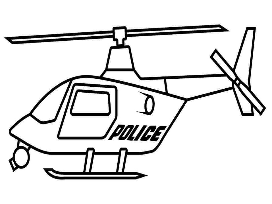 Раскраска полицейский вертолет