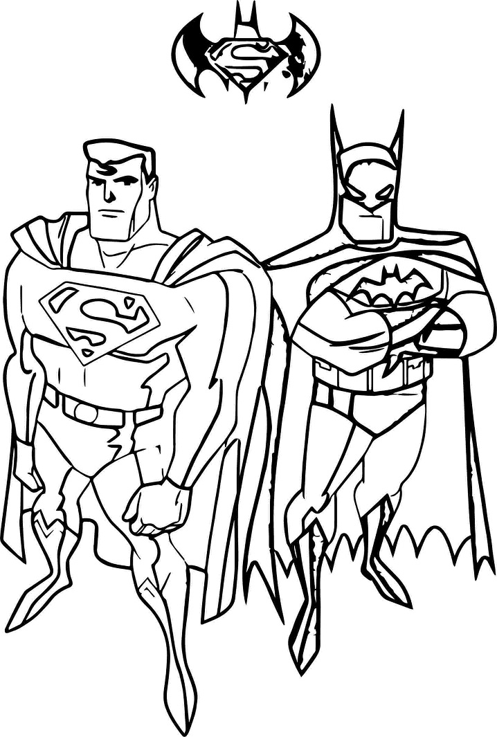 Раскраска Бэтмен и супермен 2