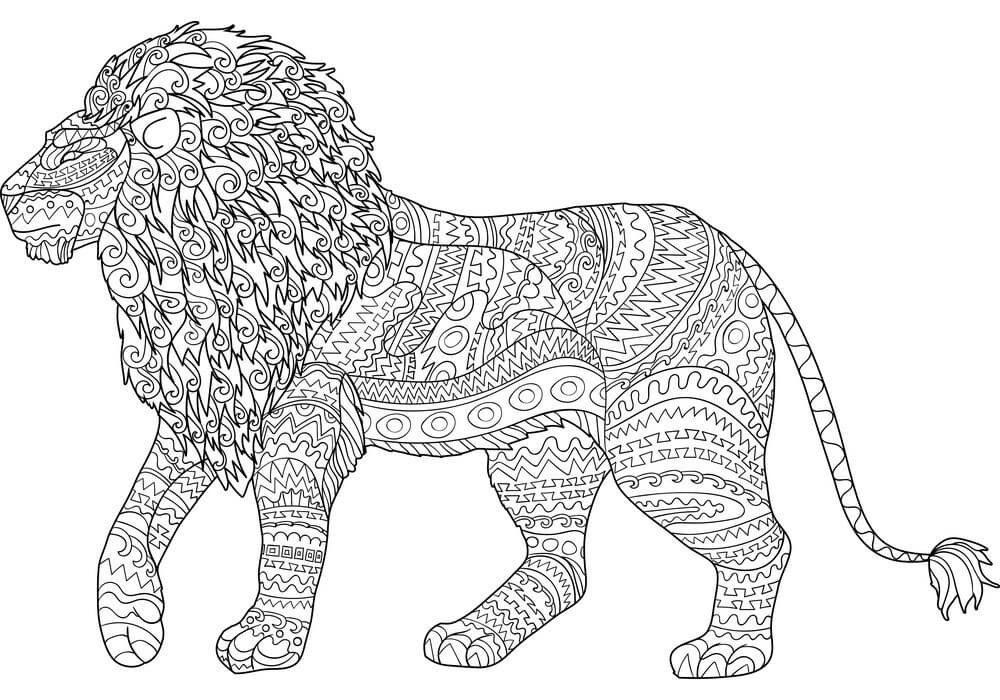 Раскраска антистресс лев