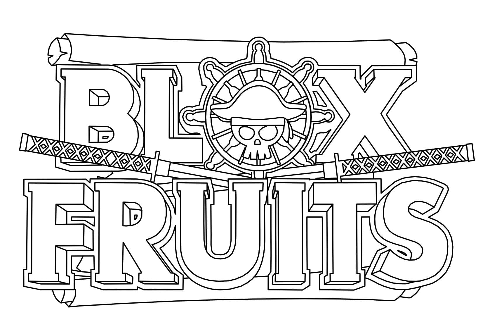 Раскраска Логотип Блокс Фрутс