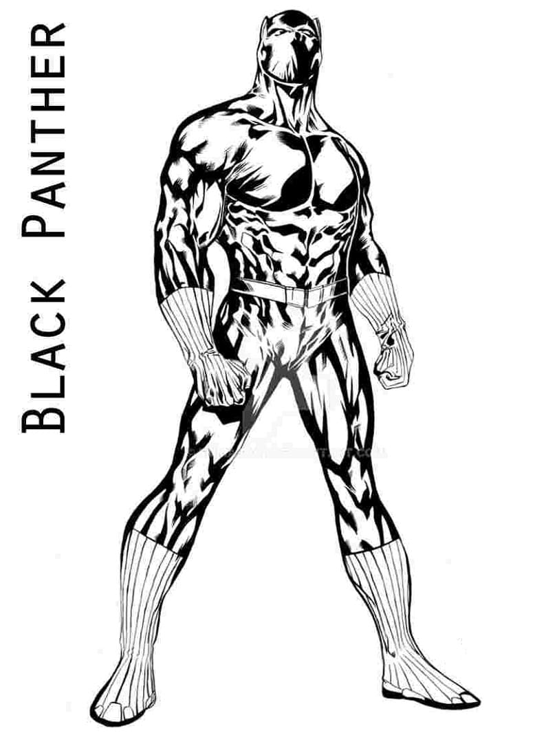 Раскраска Чёрная Пантера 5