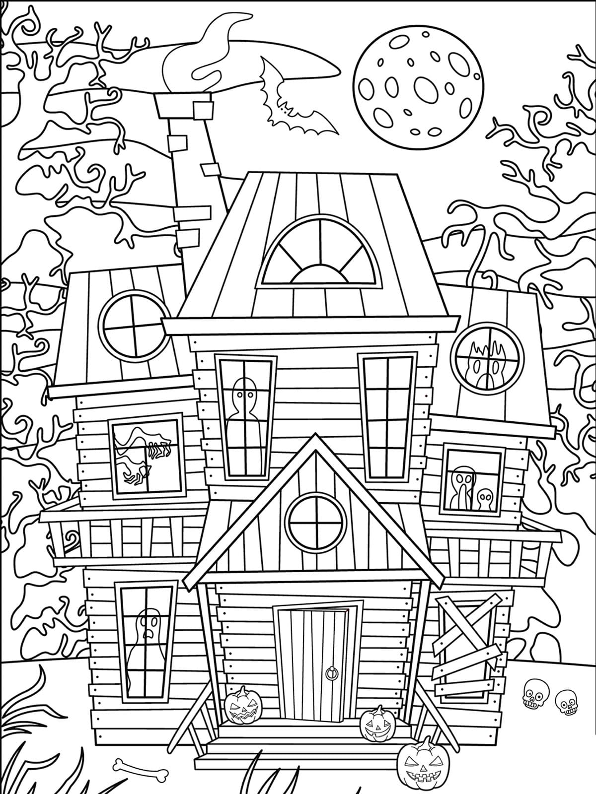 Раскраска Дом с привидениями (1)