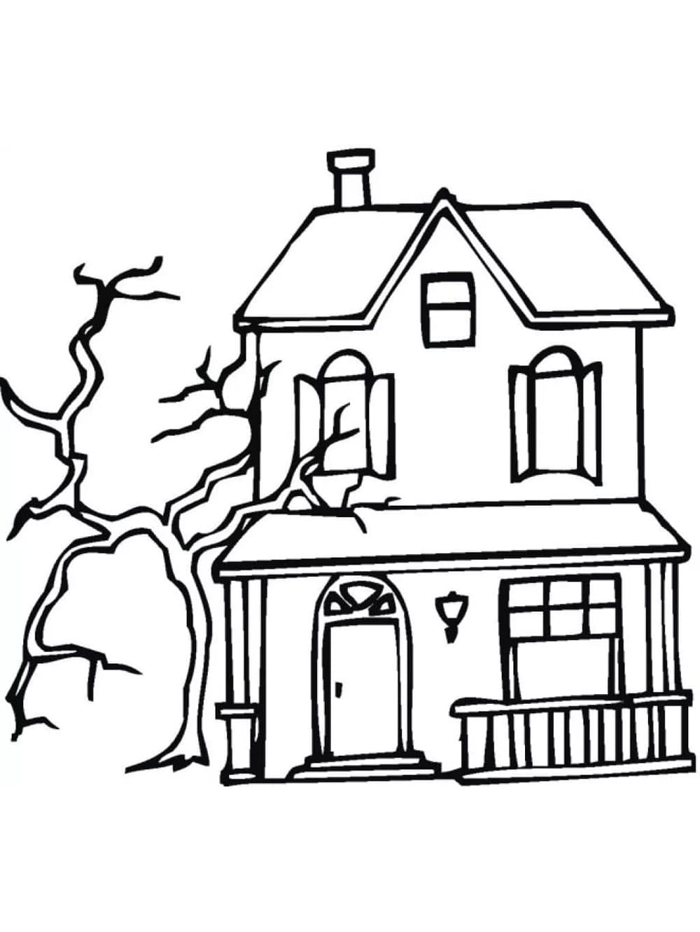 Раскраска Дом с привидениями (10)