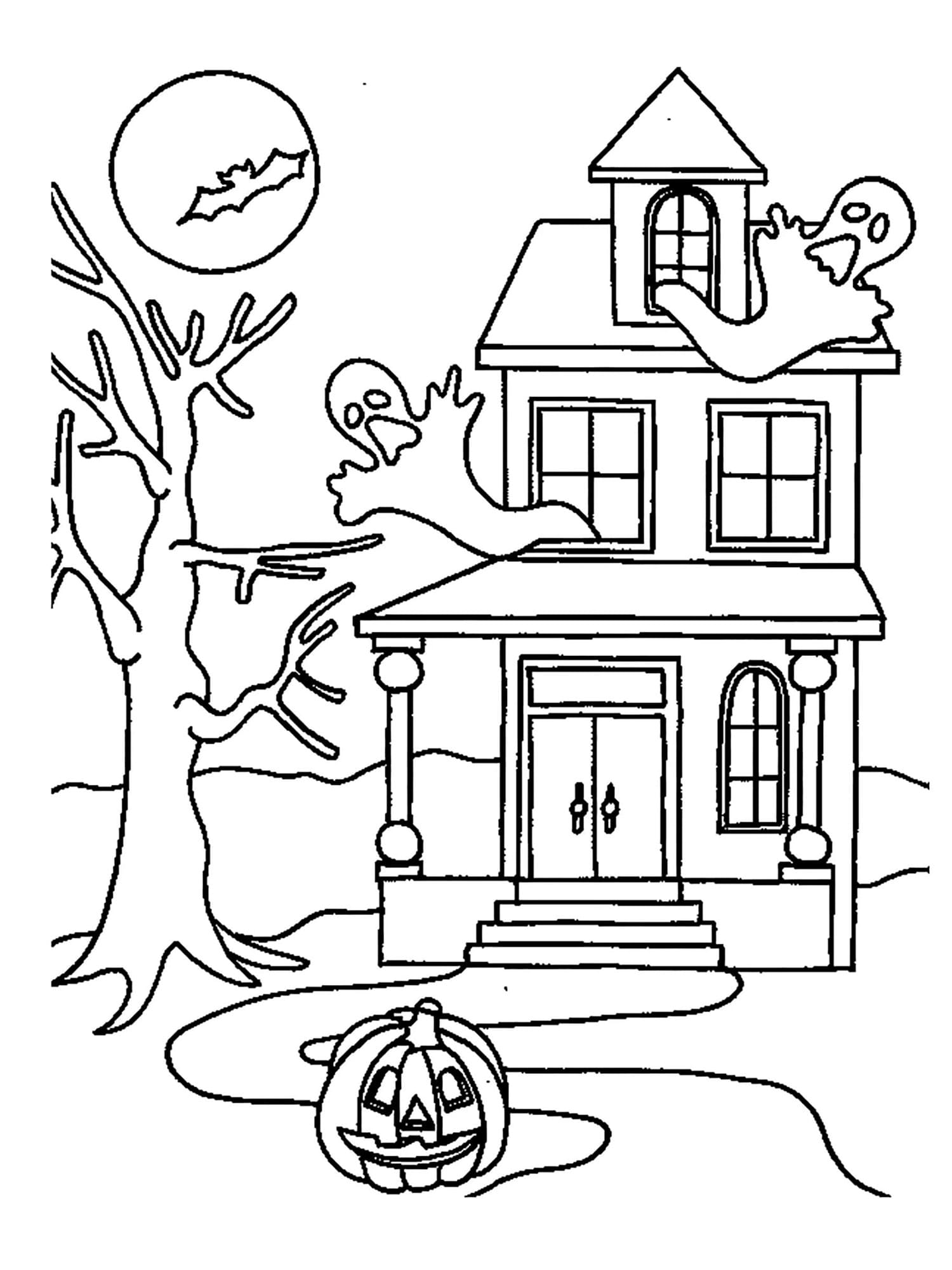 Раскраска Дом с привидениями (12)