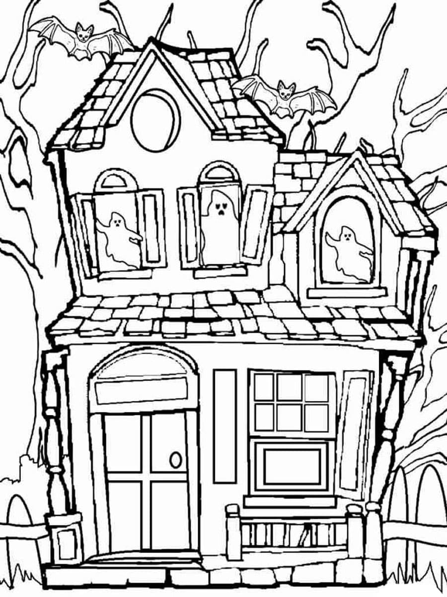 Раскраска Дом с привидениями (18)