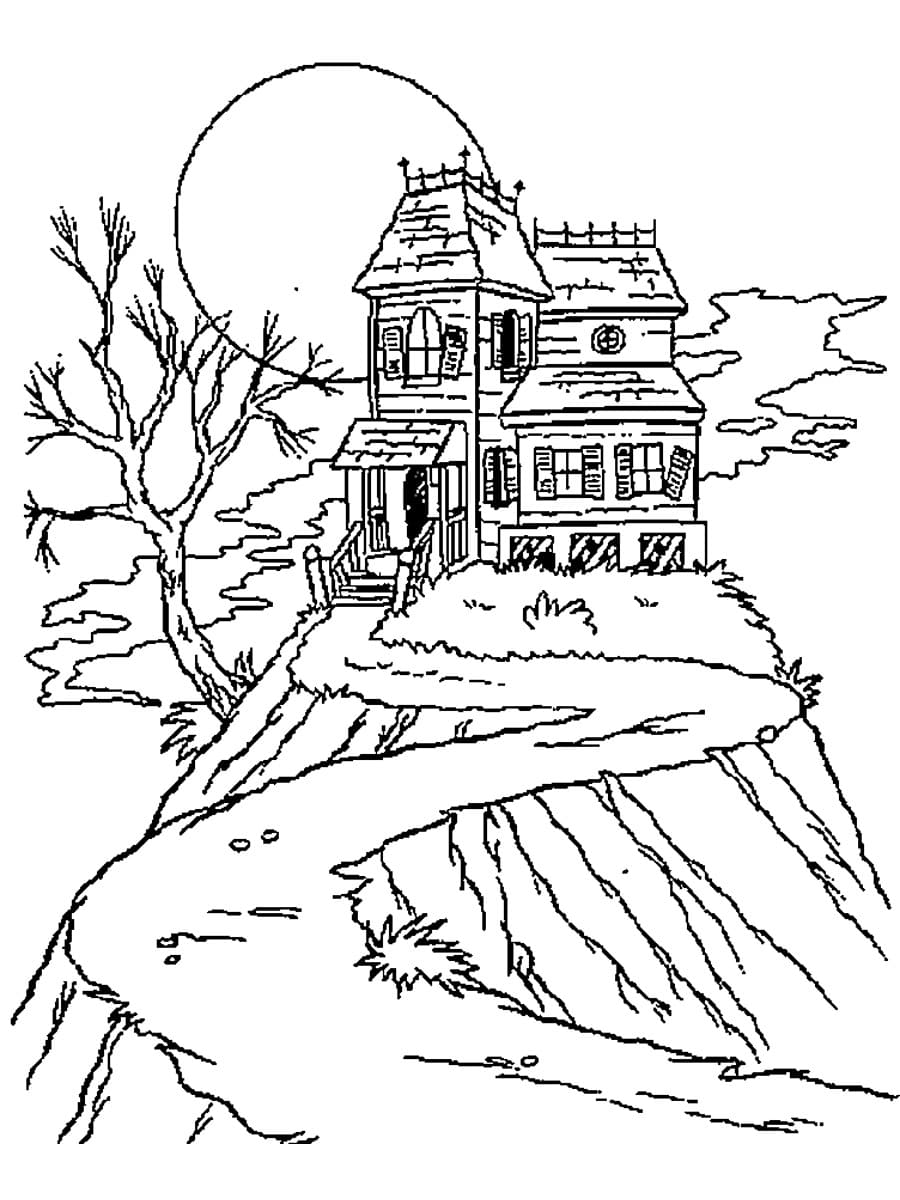 Раскраска Дом с привидениями (19)