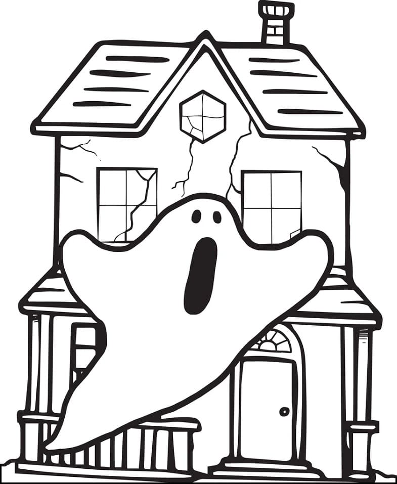 Раскраска Дом с привидениями (20)