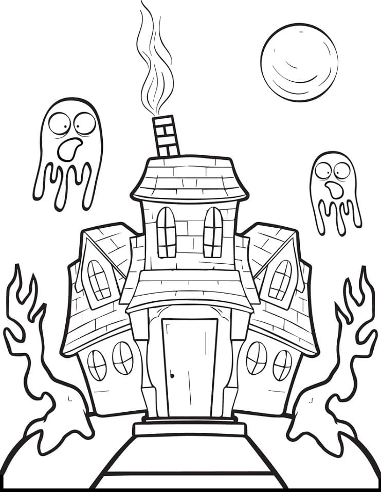 Раскраска Дом с привидениями (21)