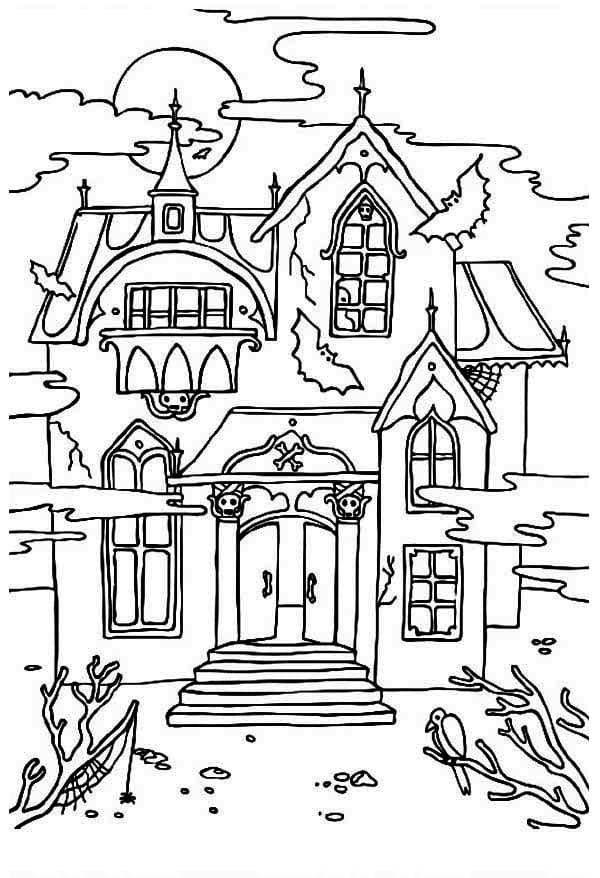 Раскраска Дом с привидениями (23)