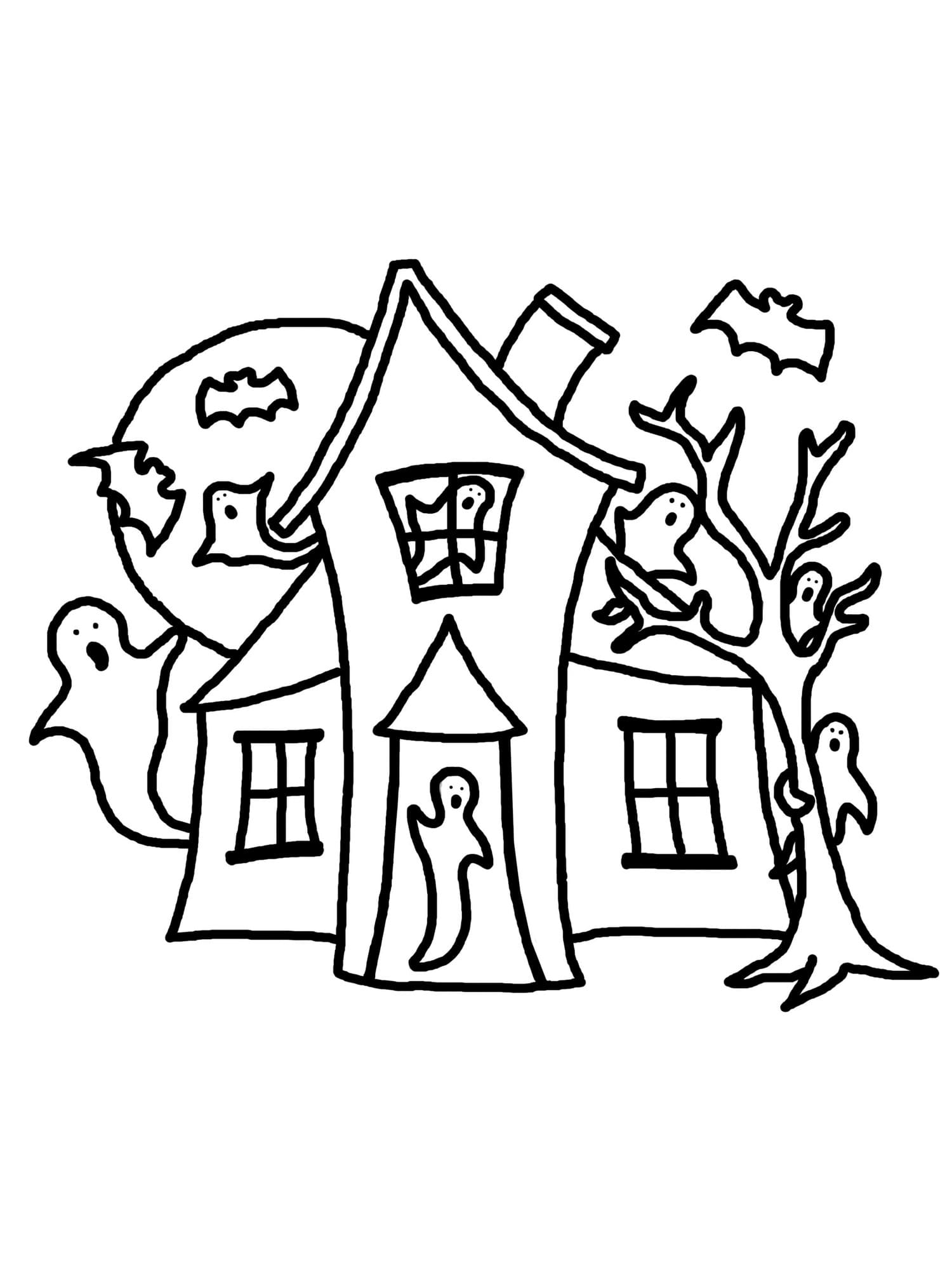 Раскраска Раскраски Дом с привидениями