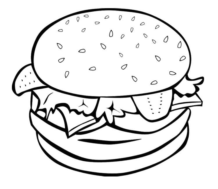 Раскраска Гамбургер 1