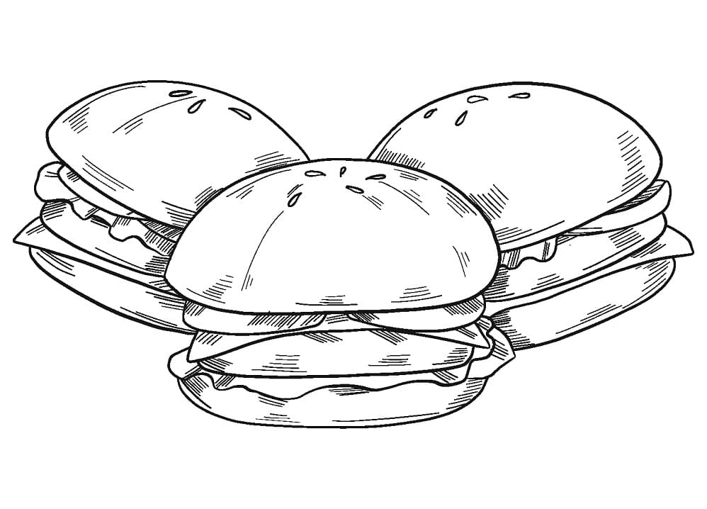 Раскраска Гамбургер 3