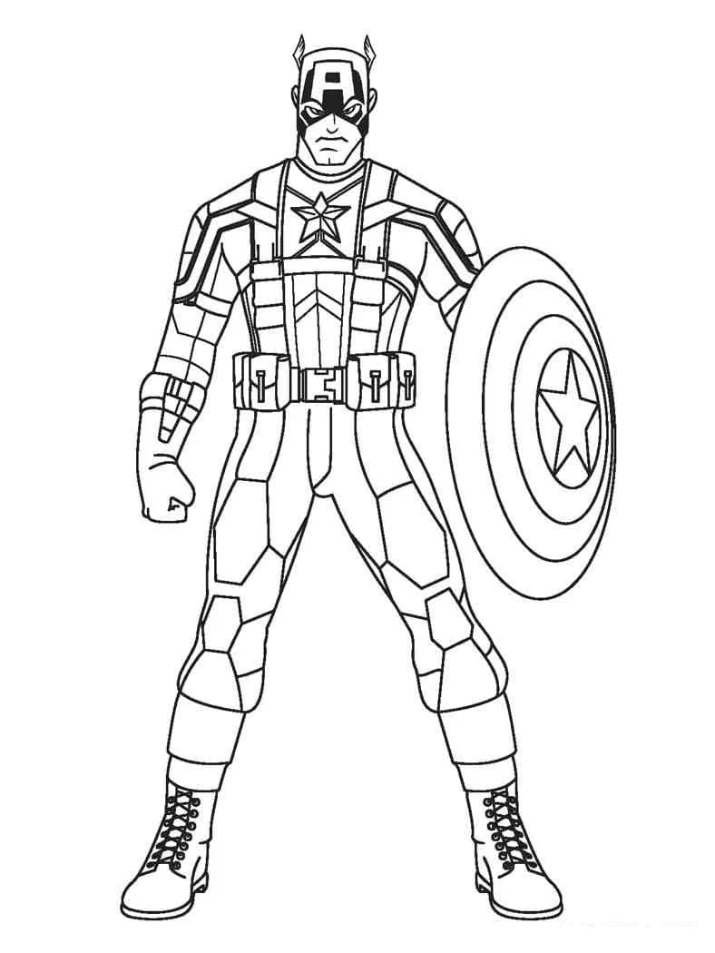 Раскраска Капитан Америка 14