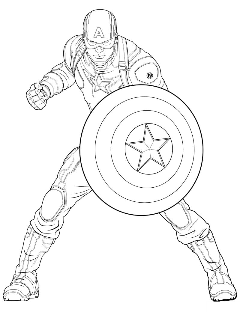 Раскраска Капитан Америка 5