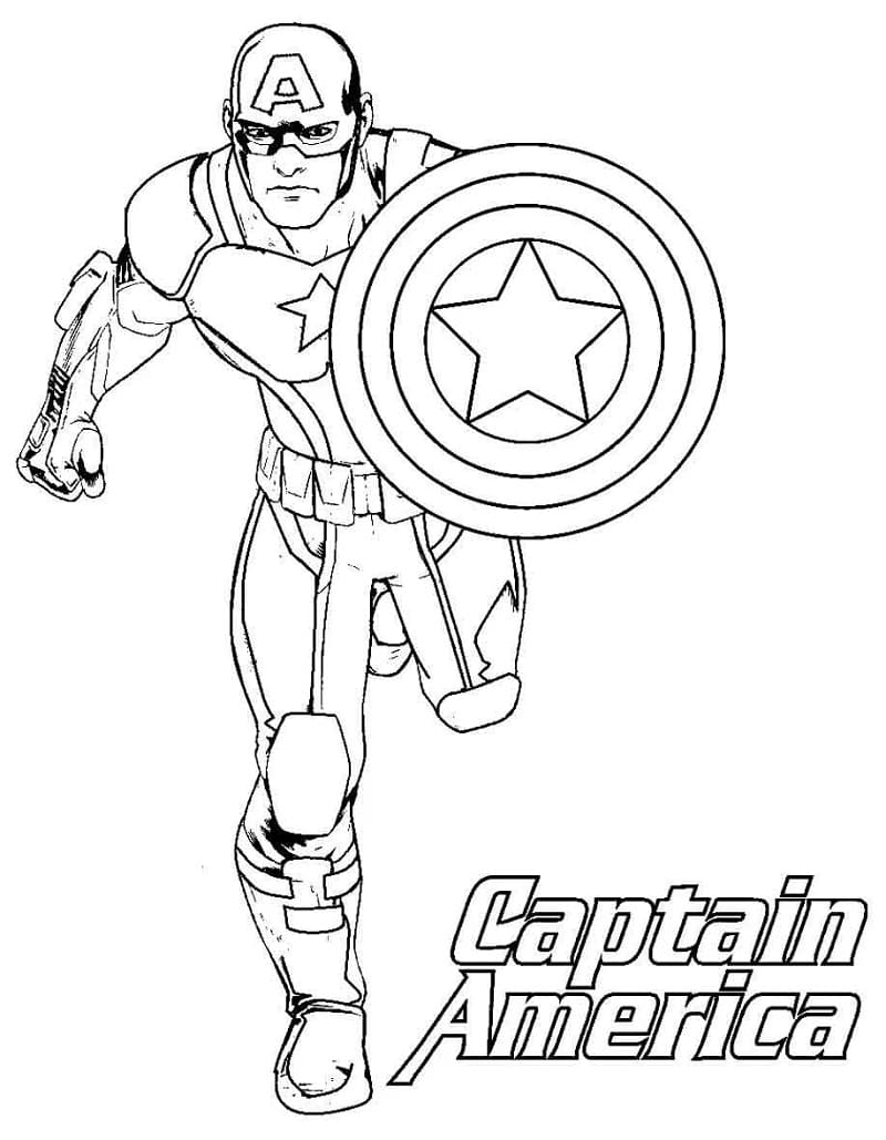 Раскраска Капитан Америка