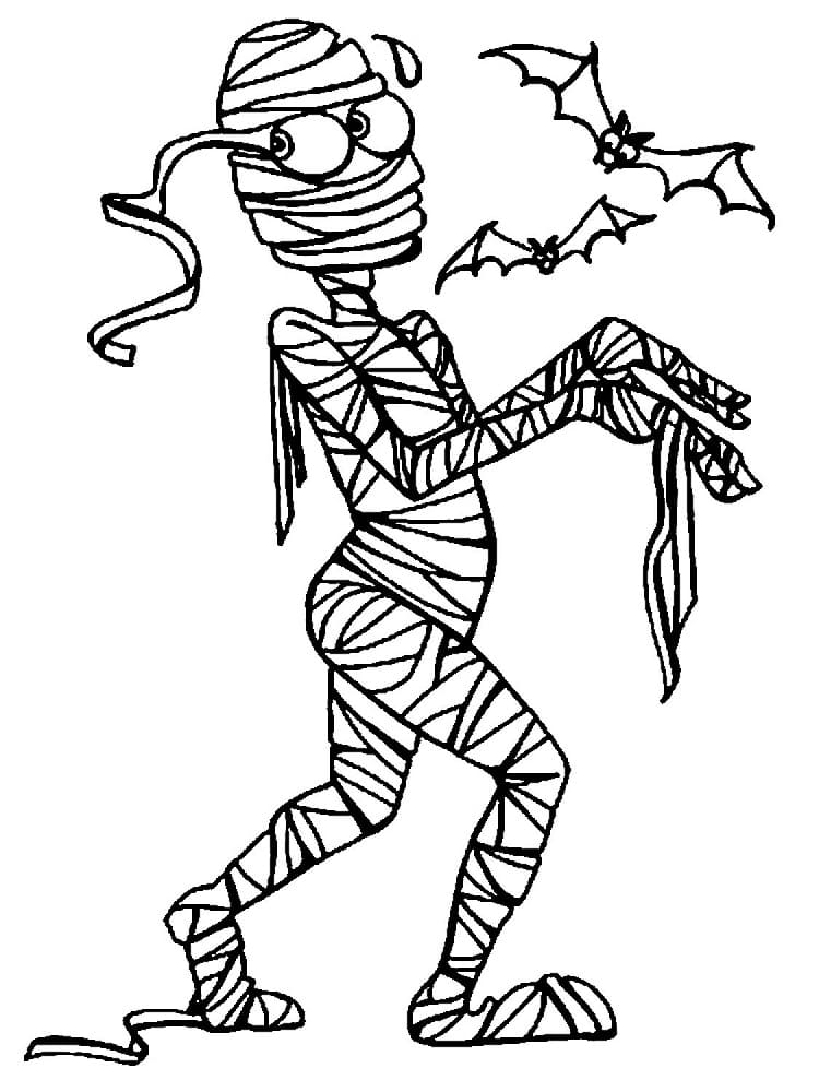 Раскраска Хэллоуин мумия (3)