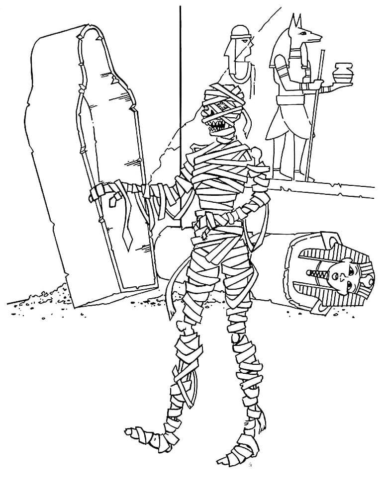 Раскраска Хэллоуин мумия (4)