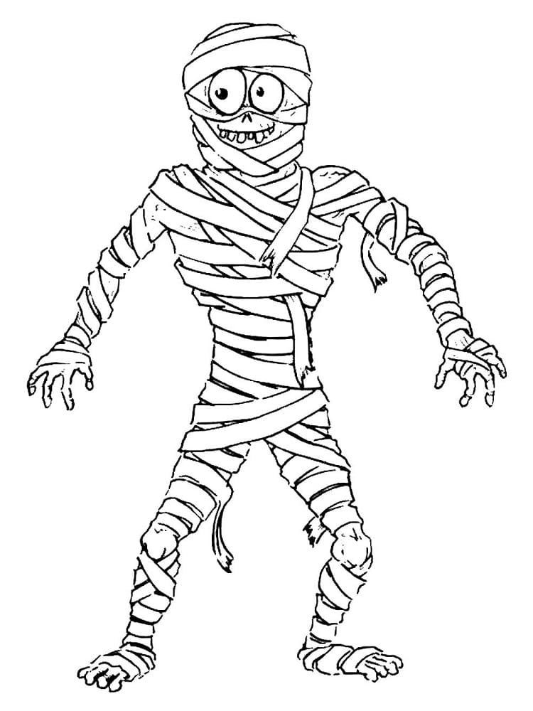 Раскраска Хэллоуин мумия (9)