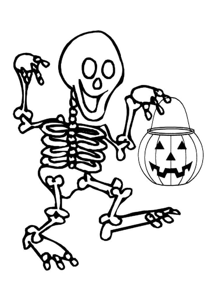 Раскраска Хэллоуин Скелет (1)