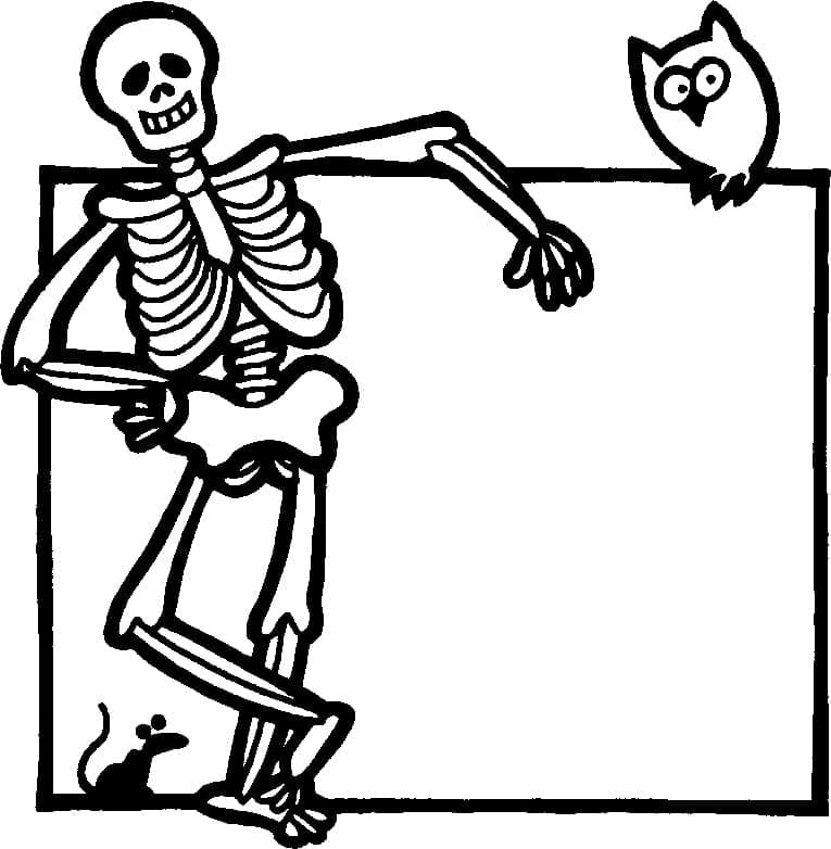 Раскраска Хэллоуин Скелет (11)