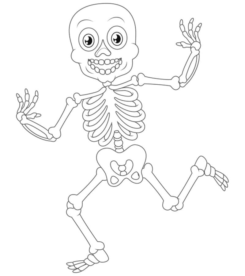 Раскраска Хэллоуин Скелет (12)
