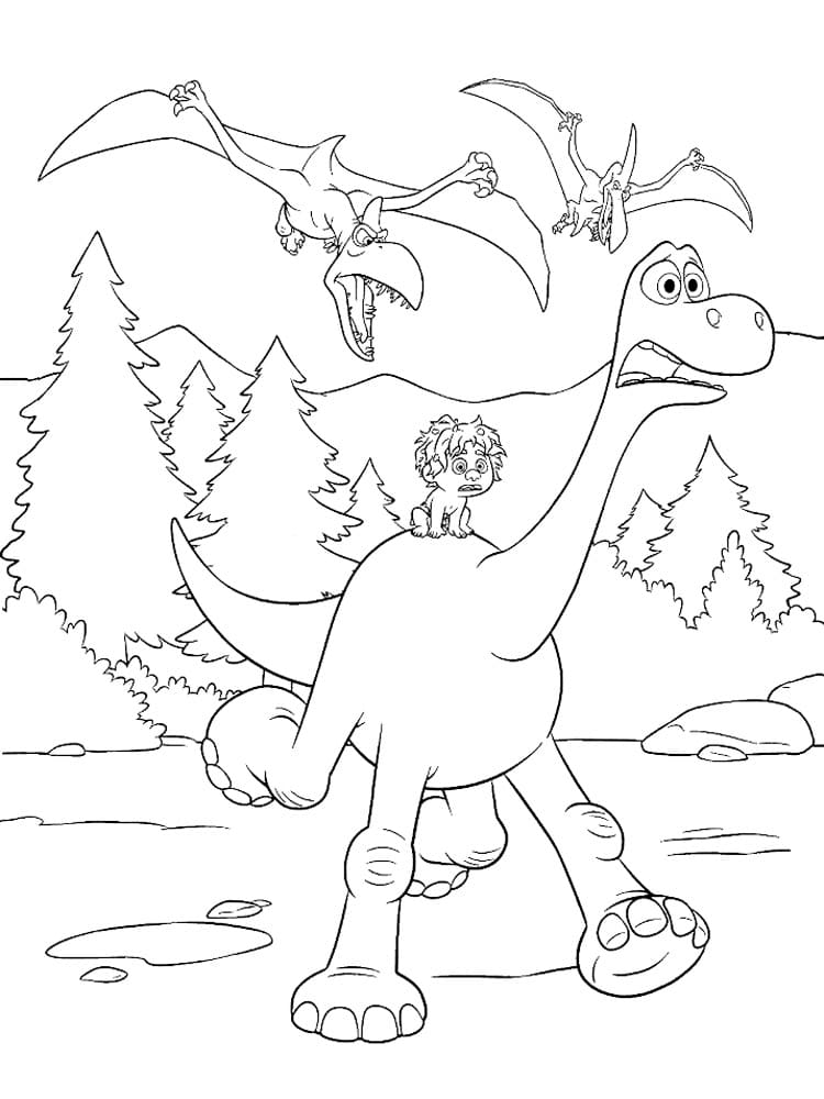 Раскраска Хороший динозавр (1)