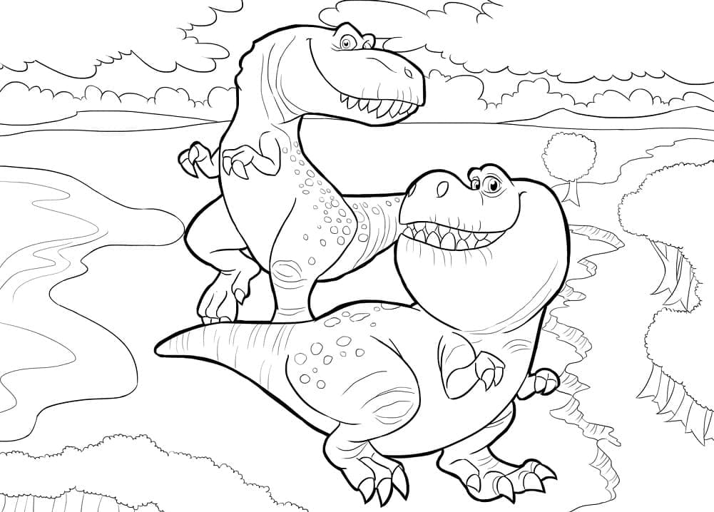 Раскраска Хороший динозавр (28)