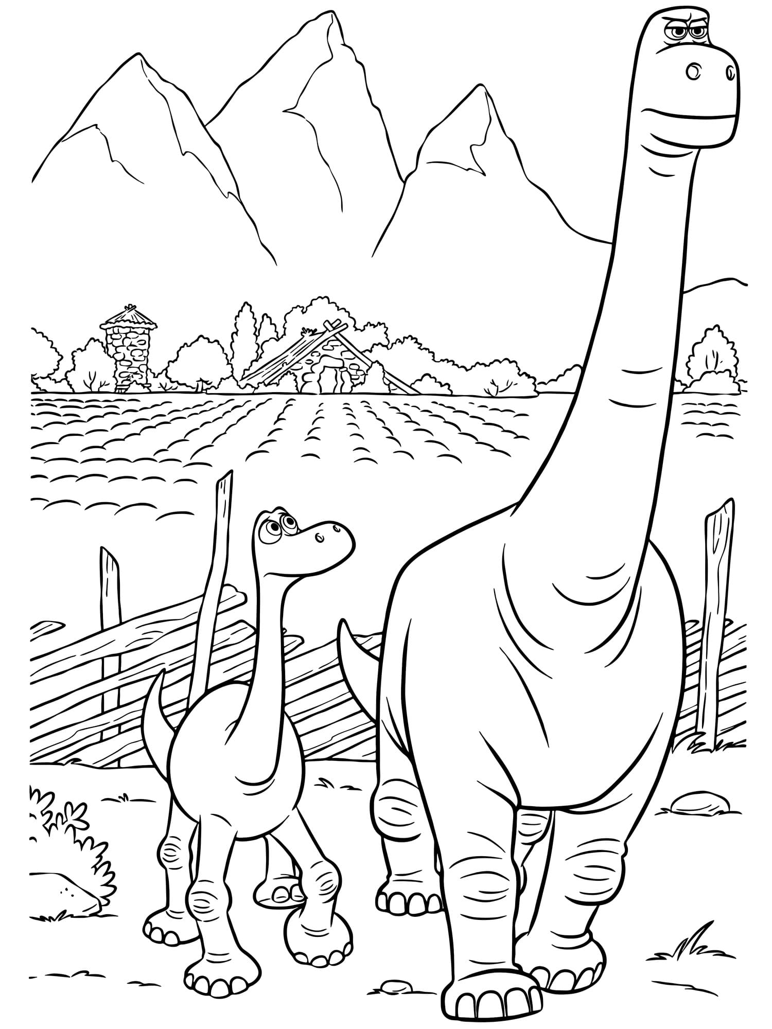 Раскраска Хороший динозавр (7)