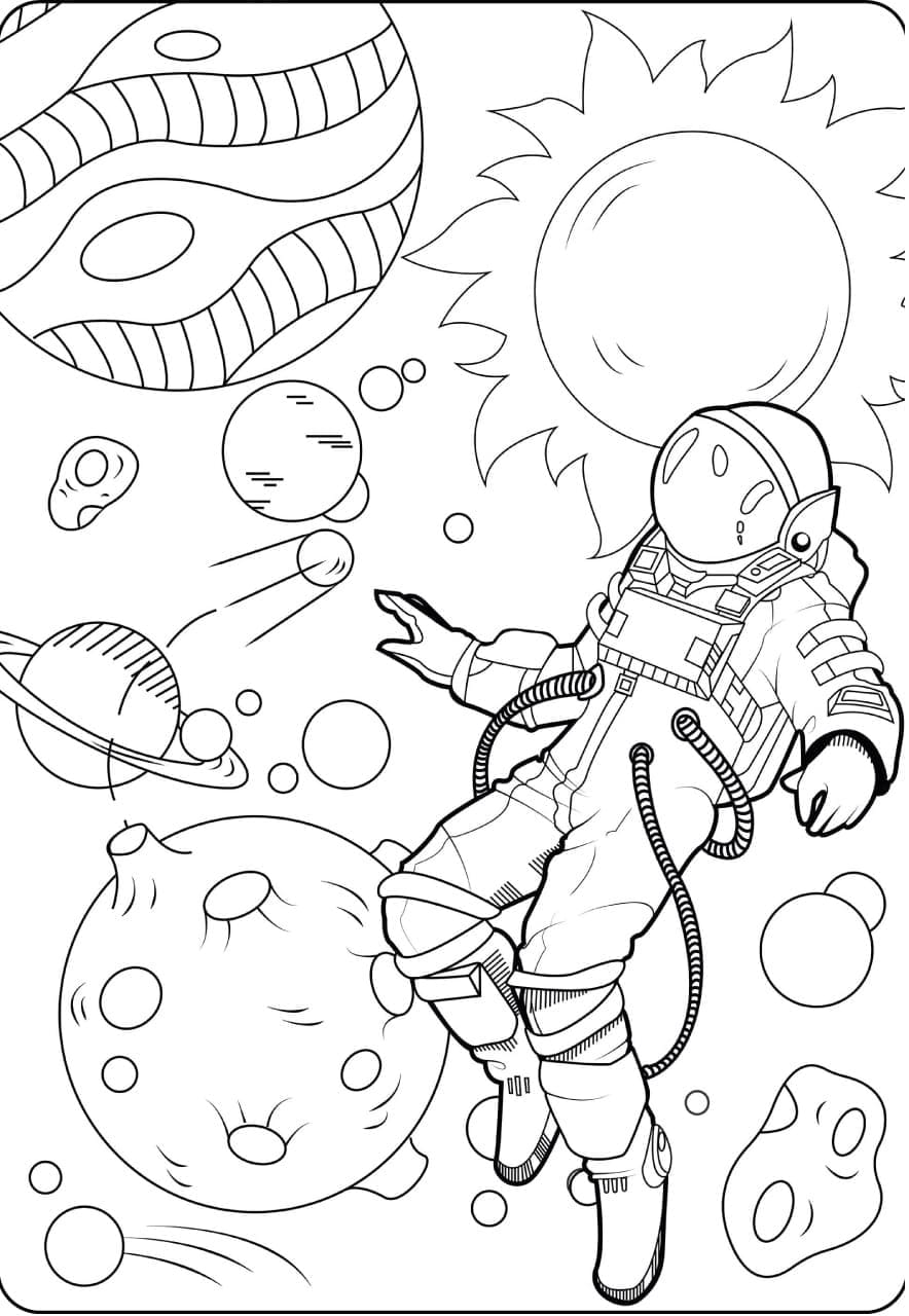 Раскраска Космонавт 3