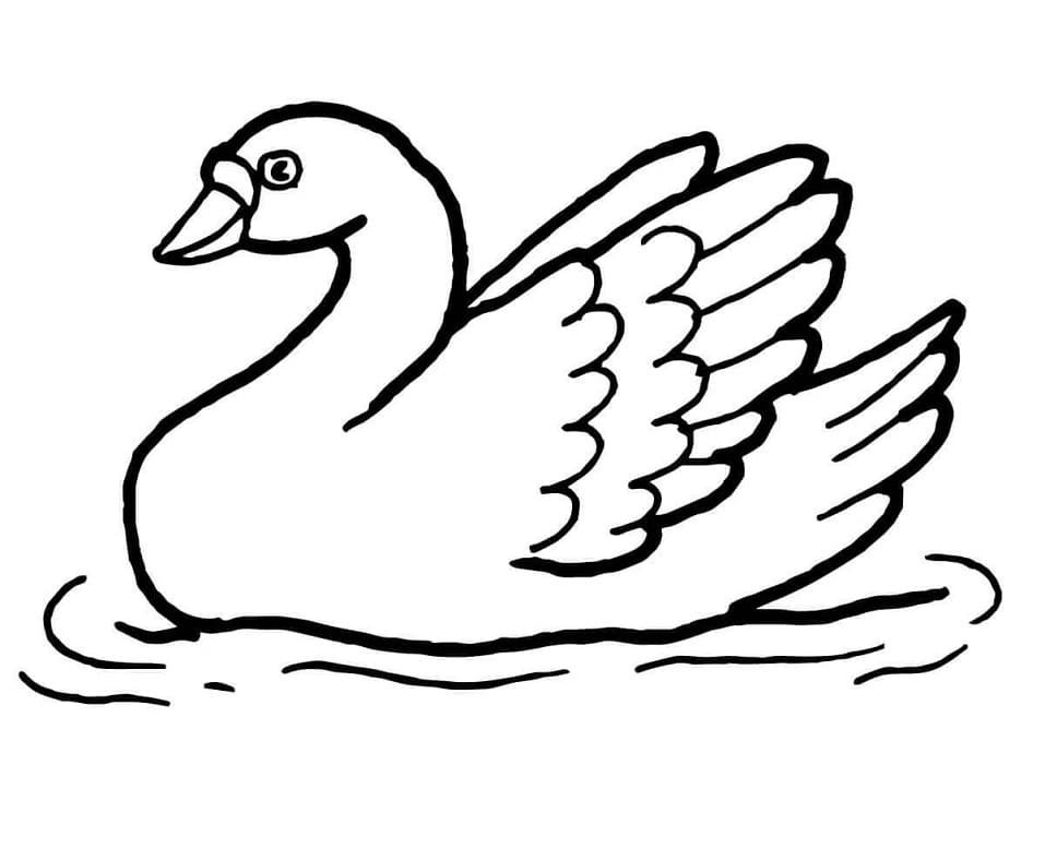 Раскраска Лебедь 3