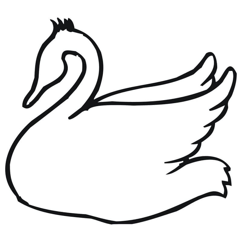 Раскраска Лебедь 4