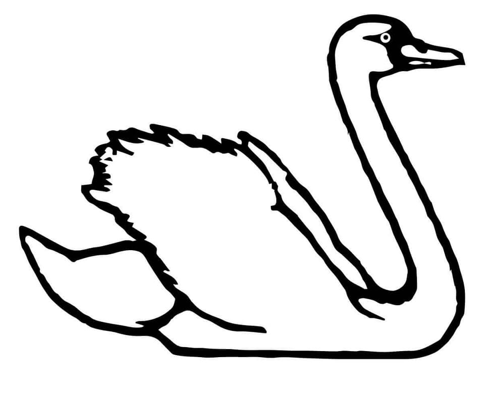 Раскраска Лебедь 5