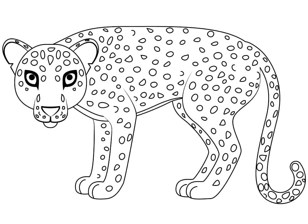Раскраска Леопард 5