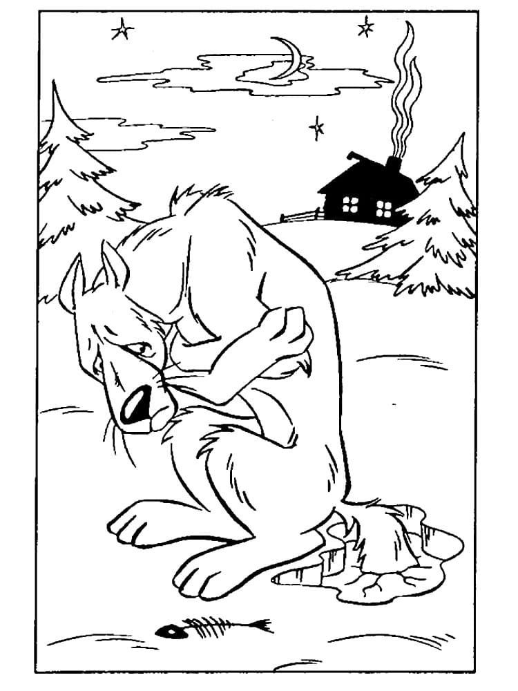 Раскраска Лиса и Волк 7