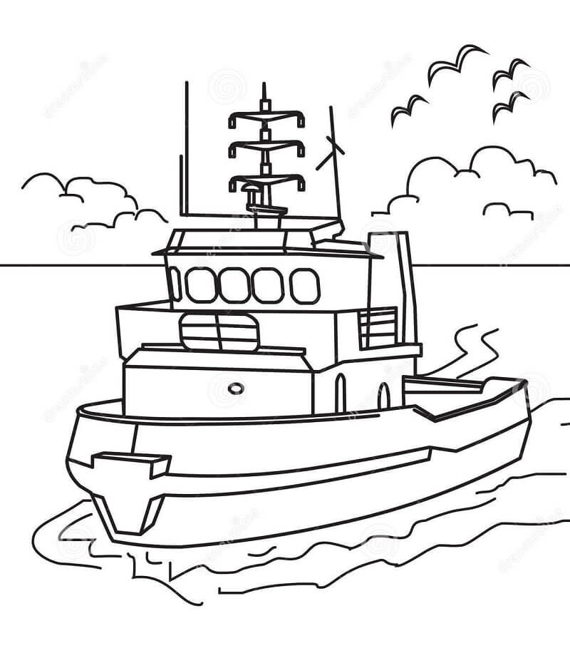 Раскраска лодка