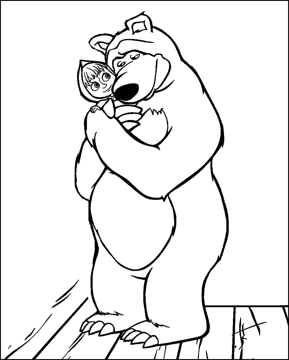 Раскраска Маша и Медведь 7