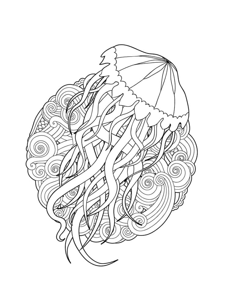 Раскраска Медуза (7)