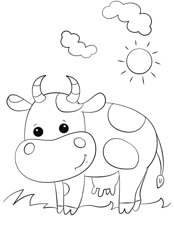 Раскраска Милая корова 1