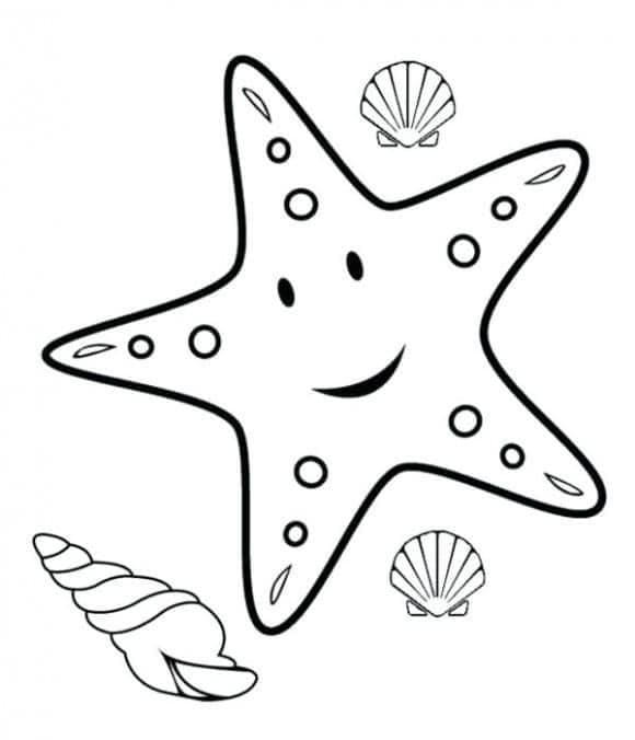 Раскраска милая морская звезда 2