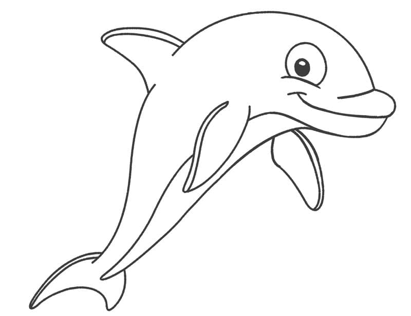 Раскраска Милый дельфин 1