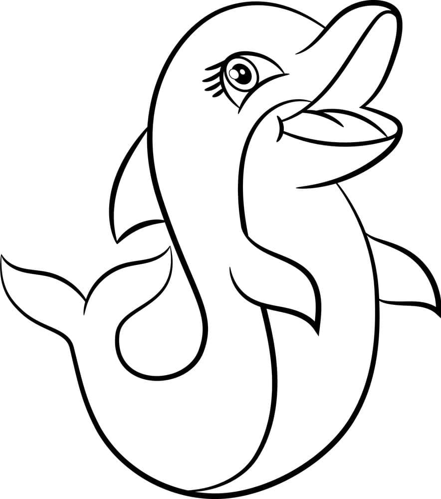 Раскраска Милый дельфин