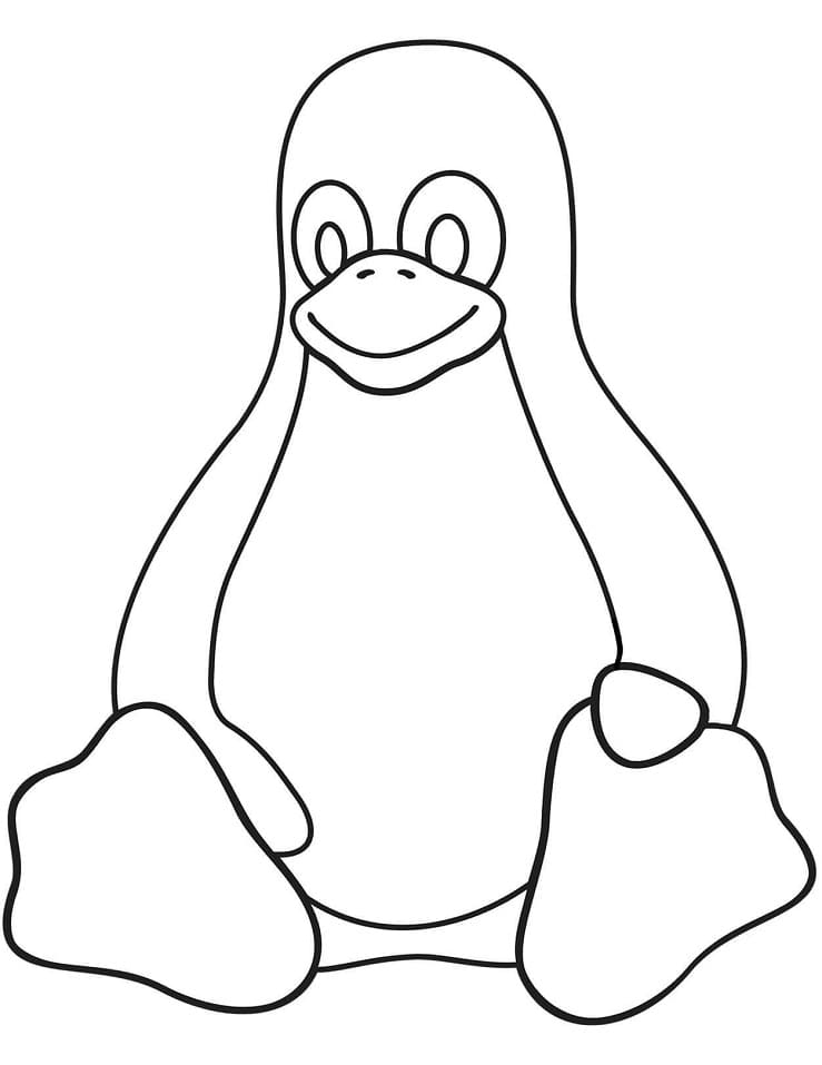 Раскраска милый пингвин 1