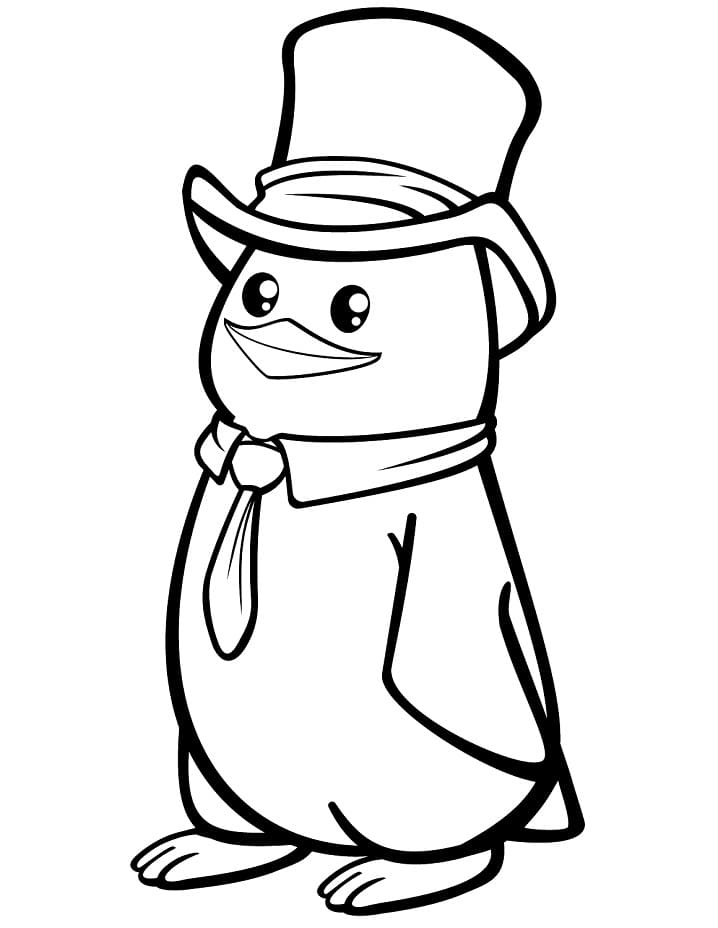 Раскраска милый пингвин 3