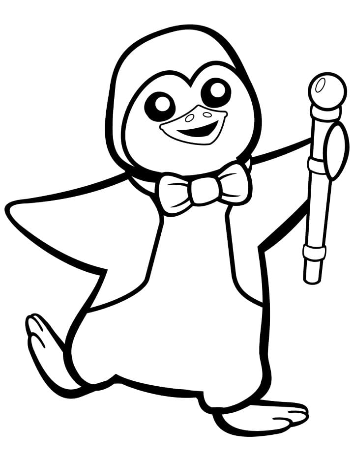 Раскраска милый пингвин 4