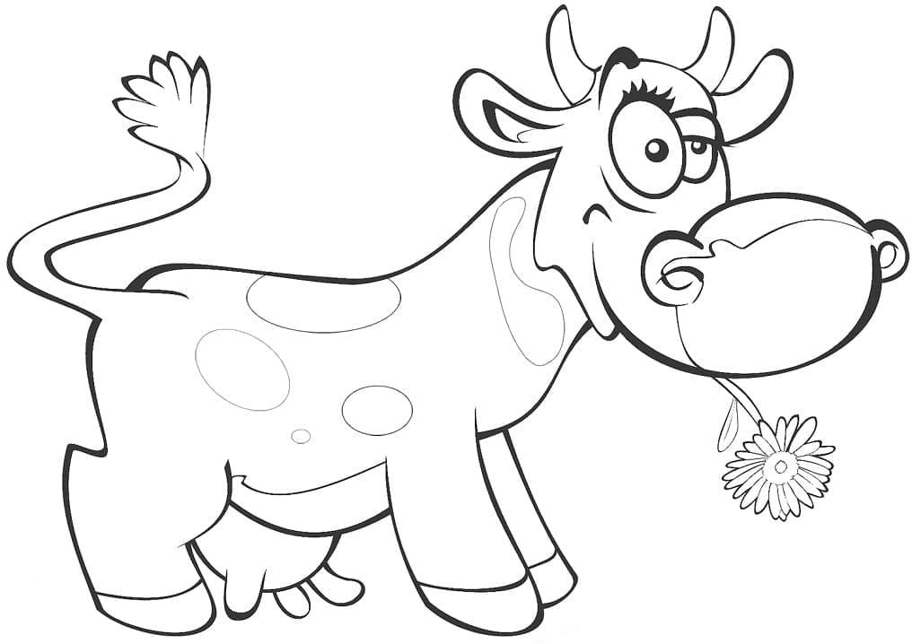 Раскраска Мультфильм корова